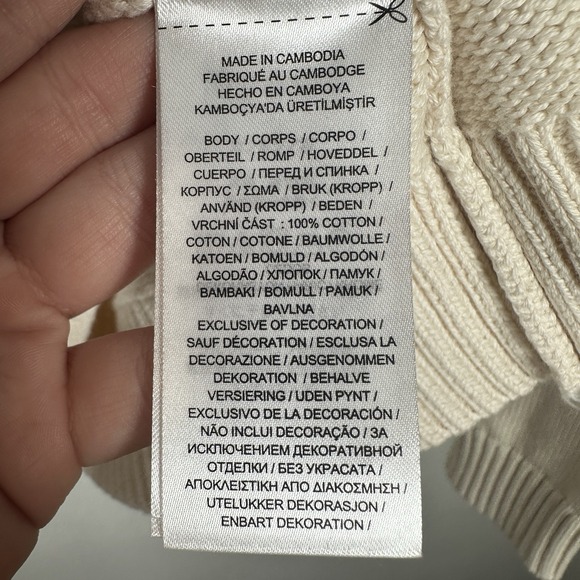 NEW Lauren Ralph Lauren Intarsia Knit Crest Cream Cotton Sweater Classic Medium - Picture 6 of 7